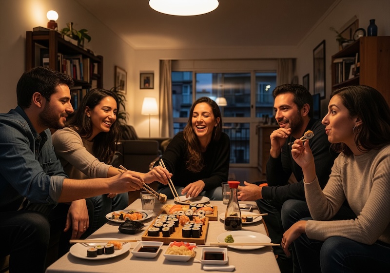 Foto de clientes felices